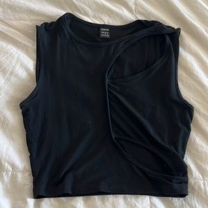 Cutout Black Tank Top